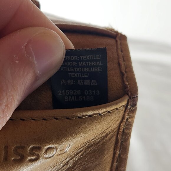 Fossil Men Tan Leather Money Clip Bifold Wallet - Picture 4 of 4